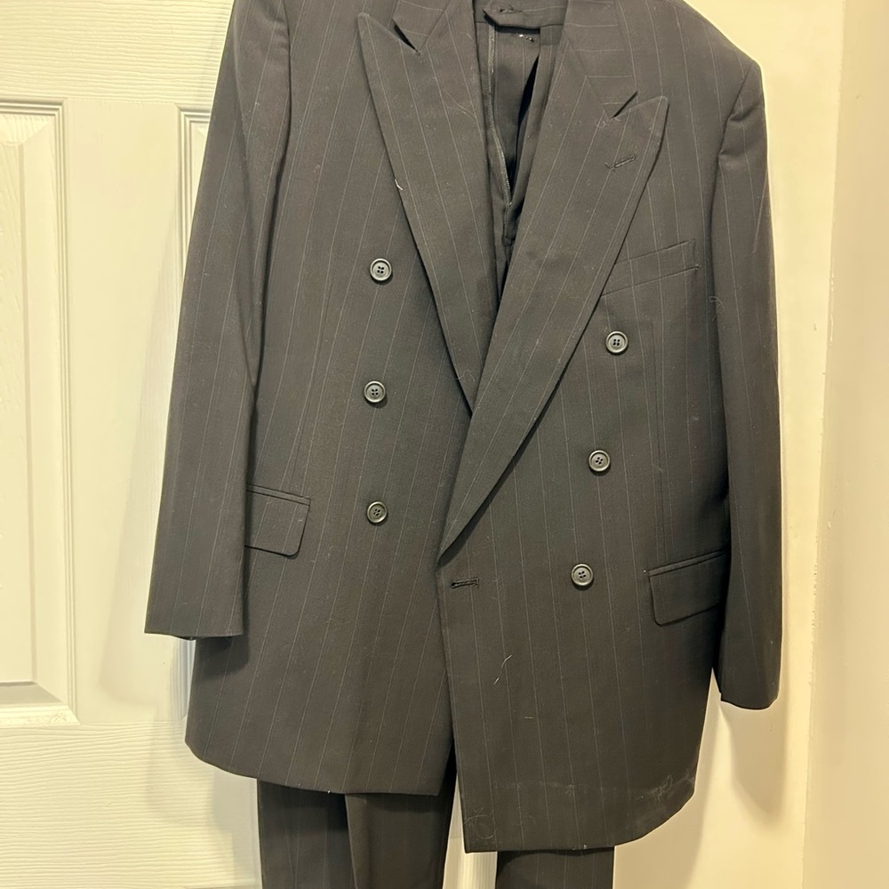 Classic Gray Double-Breasted Men's Suit
